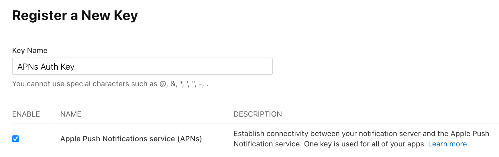 Generate Push Key